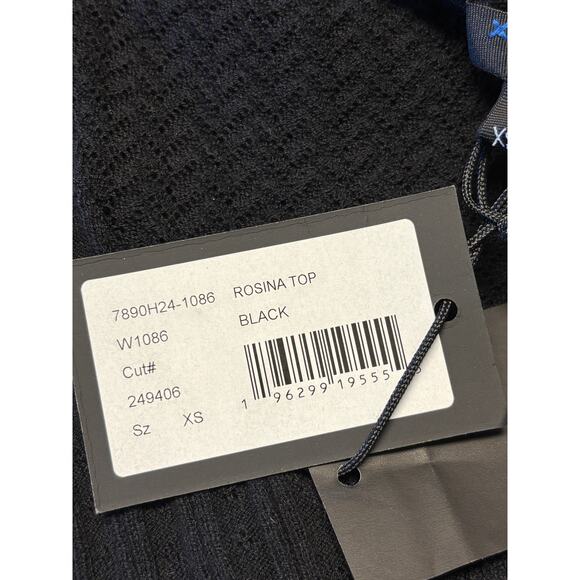 Paige NWT Rosina Top Black Size XS Cotton Blend Ruffled Whimsygoth Feminine - Picture 8 of 8